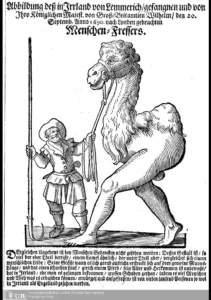 1690 Abbildung deß in Irrland von Lemmerich, gefangnen und von Ihro Königlichen Majest. von Groß-Britannien Wilhelm, den 20. Septemb. Anno 1690 nach Londen gebrachten Menschen-Fressers