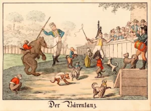 Der Bärentanz
aus: Panorama - Ein Bilderbuch für kleine Kinder (1830) von Ferdinand Rubach