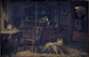 A visit from the postman
Corkole, Auguste (1822 - 1875), Museum Gent