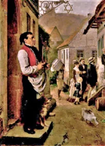 Der Besuch aus der Stadt, 1878,
Gemälde von Friedrich Peter Hiddemann (1829 – 1892)