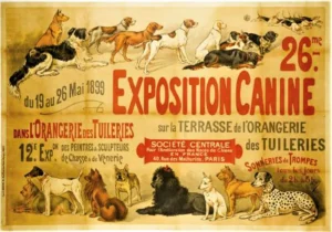 Plakat der Rassehunde-Ausstellung in Paris 1899