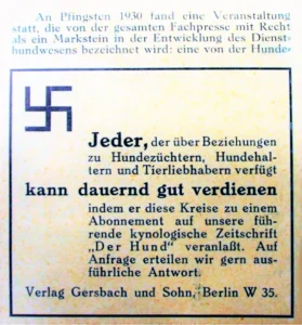 Abowerbung in einer Hundezeitschrift mit eindeutiger Symbolik