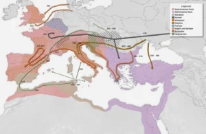 Völkerwanderungkarte mit Jahreszahlen
(Quelle Wikipedia)