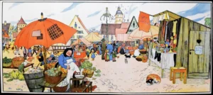 aus: Wenz-Vietor, Else. Aus dem kleinen alten Städtchen. Mit Bildern von Else Wenz-Vietor. 5. Aufl. Oldenburg, Stalling (um 1925), Münchener Nationalmuseum