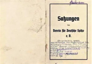 Kopie der Satzung des ostdeutschen Spitz-Zuchtvereins - äußerer Umschlag